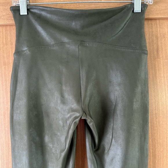 SPANX SPANXshape™ Faux Leather Leggings Rich Olive Women’s size Large​ - Picture 7 of 13